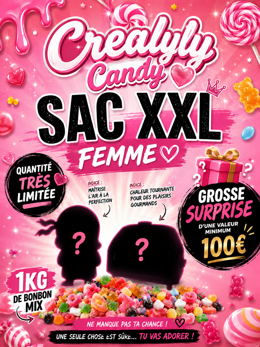 🎀 CREALYLY CANDY – SAC XXL FEMME 🎀